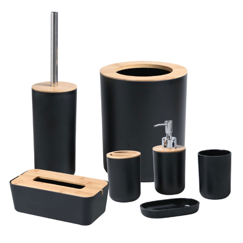 7 Piece Bamboo Bathroom Essential Set | Temple & Webster