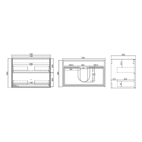Boston 2 Drawer Wall Hung Vanity with Basin The Build by Temple & ster