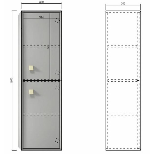 Matte Grey Boston Wall Hung Bathroom Cabinet