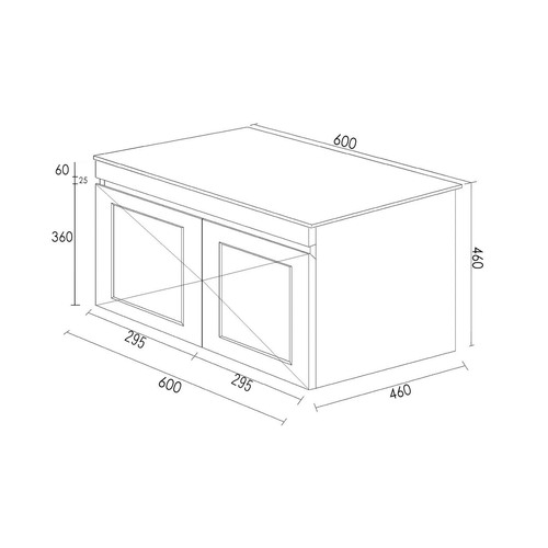 Hampton 2 Door Rock Plate Wall Hung Vanity Temple & ster
