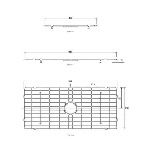 Boston Rectangular Stainless Steel Butler Sink Grid