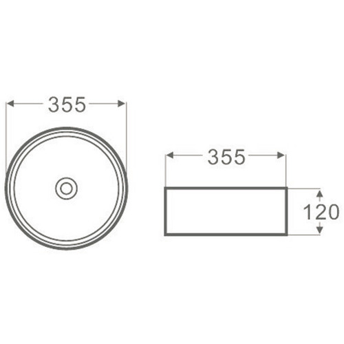 Golf 355mm Ceramic Above Counter Basin