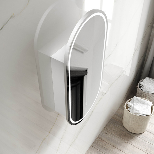 Noosa 900mm Oval LED Mirrored Shaving Cabinet