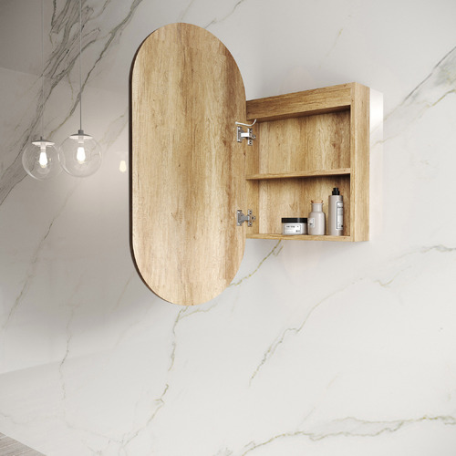 Noosa 900mm Oval LED Mirrored Shaving Cabinet