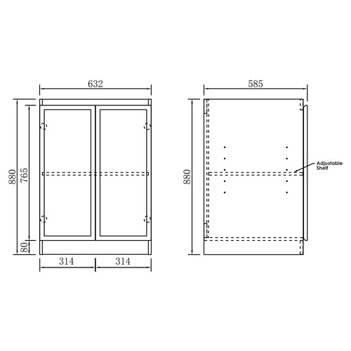 Hampshire 650mm Laundry Cabinet with Countertop & Sink