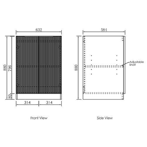 Bondi 650mm Laundry Cabinet with Countertop & Sink
