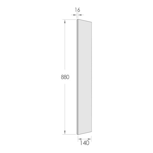 Black Oak 880mm Cabinet Filler