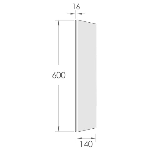 Black Polyurethane 600mm Cabinet Filler