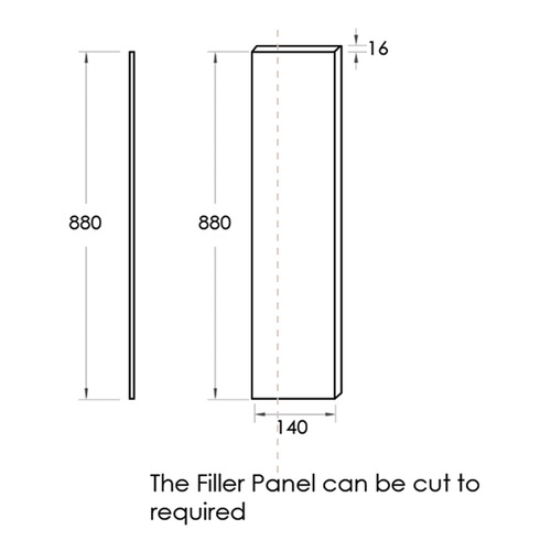 White Polyurethane 880mm Cabinet Filler