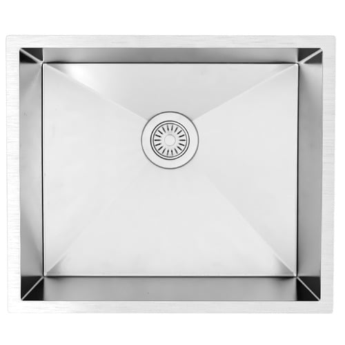 Byron 650mm Black Oak Laundry Cabinet with White Countertop & Sink