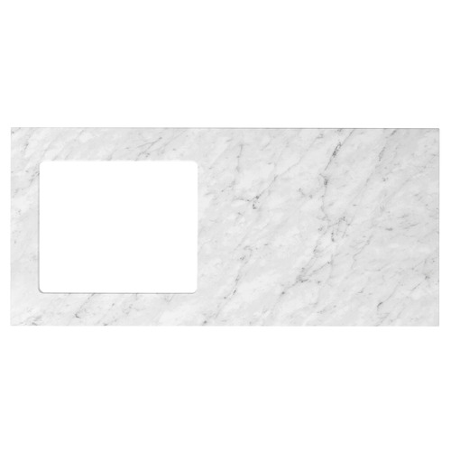Noosa Matte White Laundry Cabinet with 1300mm Extended Carrara Countertop & Sink
