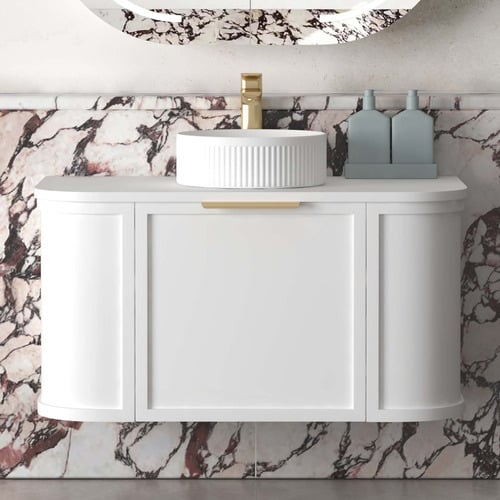 Hampshire 900mm Wall Hung Single Vanity with Stone Countertop