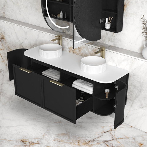 Hampshire 1500mm Wall Hung Double Vanity with Stone Countertop