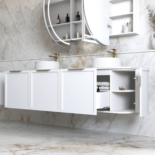 Hampshire 1800mm Wall Hung Double Vanity with Stone Countertop