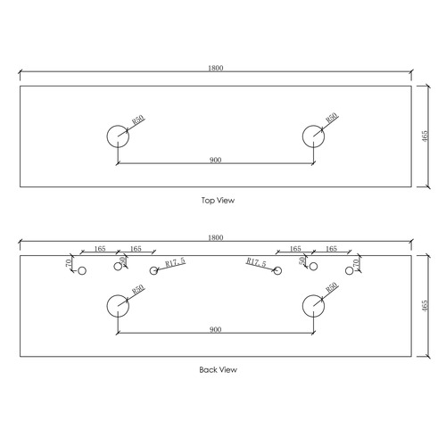 Laguna 1800mm Wall Hung Double Vanity with LED Shaving Cabinet