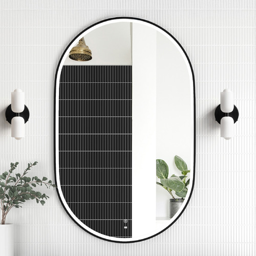 Noosa 900 x 600mm Oval Metal LED Bathroom Mirror