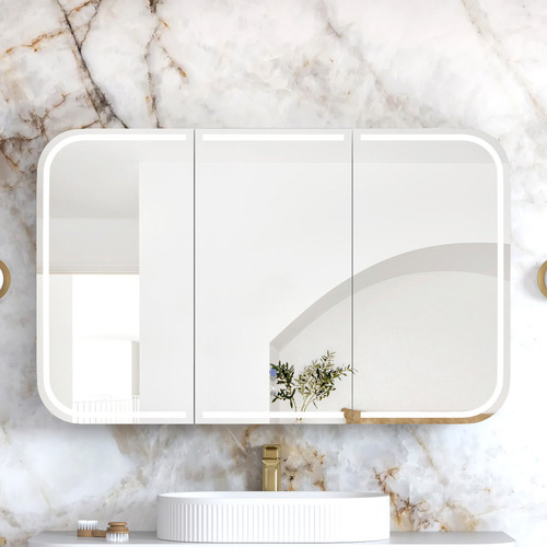 Newport 1200mm Matte White LED Mirrored Shaving Cabinet