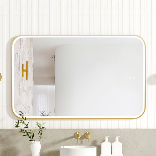 Newport Rectangle Metal LED Bathroom Mirror