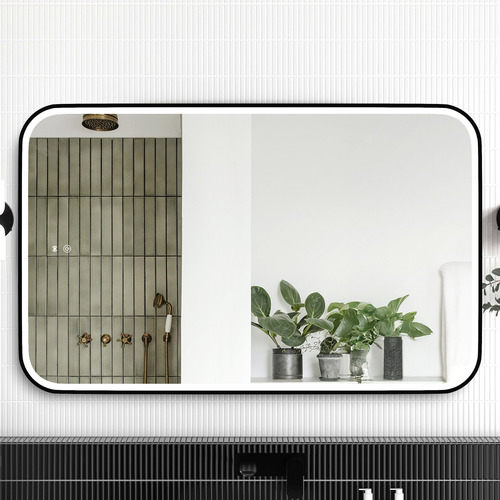 Newport Rectangle Metal LED Bathroom Mirror