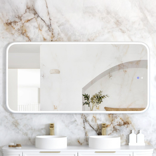 Newport Rectangle Metal LED Bathroom Mirror