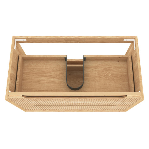 Byron Fluted 750mm Woodland Oak Wall Hung Single Vanity with Countertop