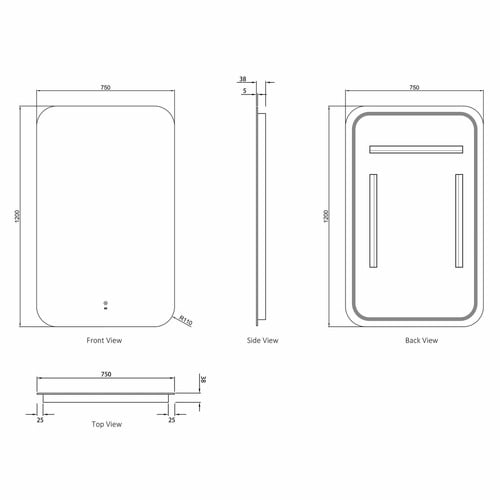 Newport Rectangle LED Bathroom Mirror