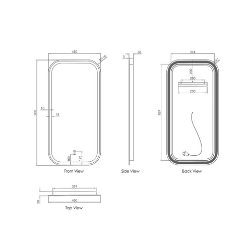 Newport Rectangle LED Bathroom Mirror