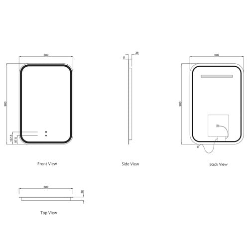 Newport Rectangle LED Bathroom Mirror