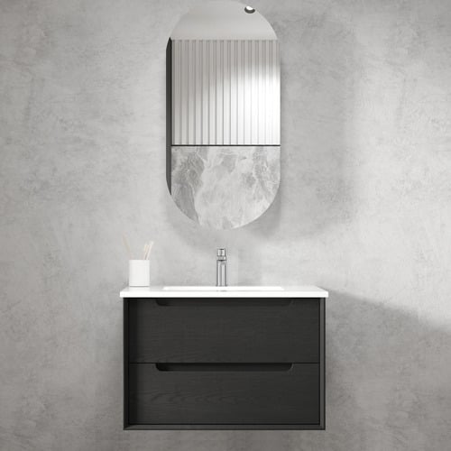 Byron 750mm Wall Hung Single Vanity with Ceramic Countertop