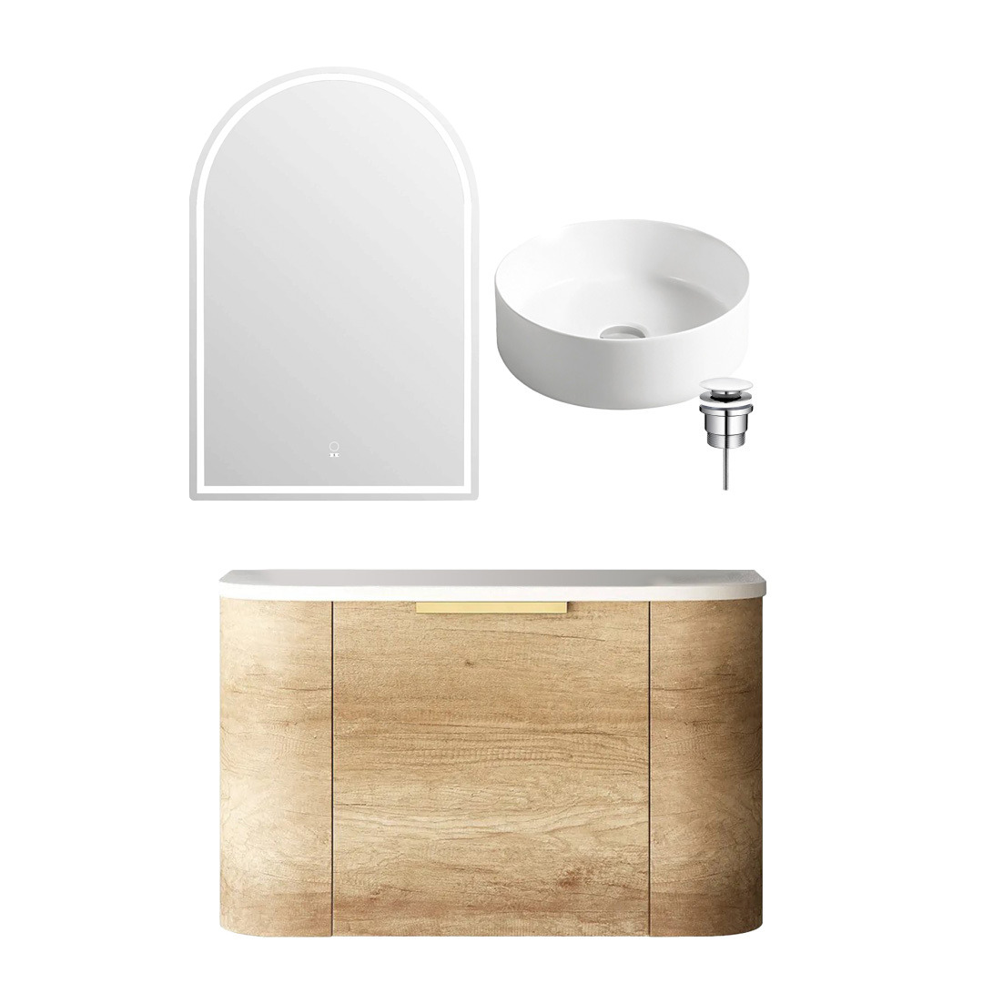 Bondi 750mm Wall Hung Vanity Package With Shaving Cabinet