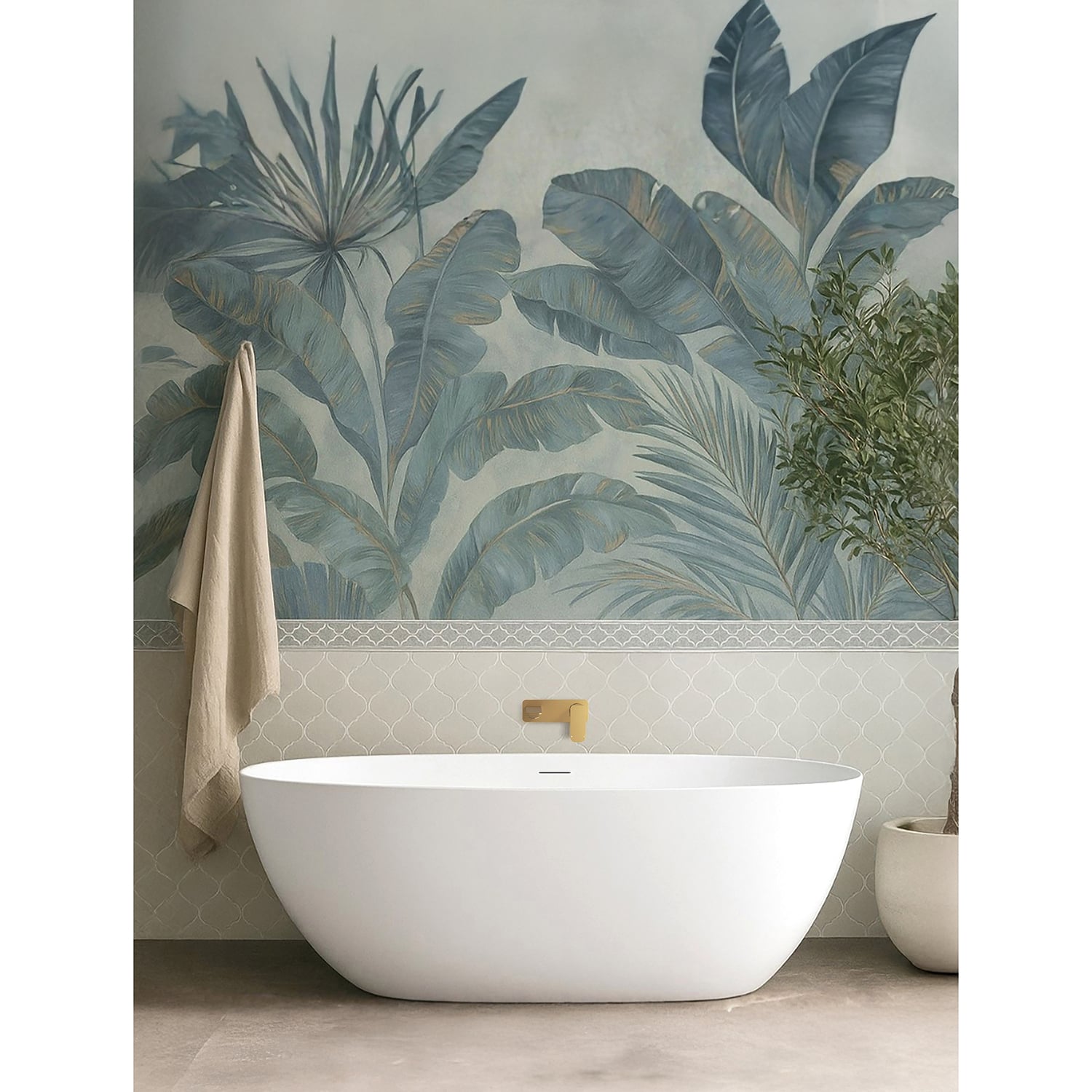Manolo Acrylic Freestanding Bath with Overflow
