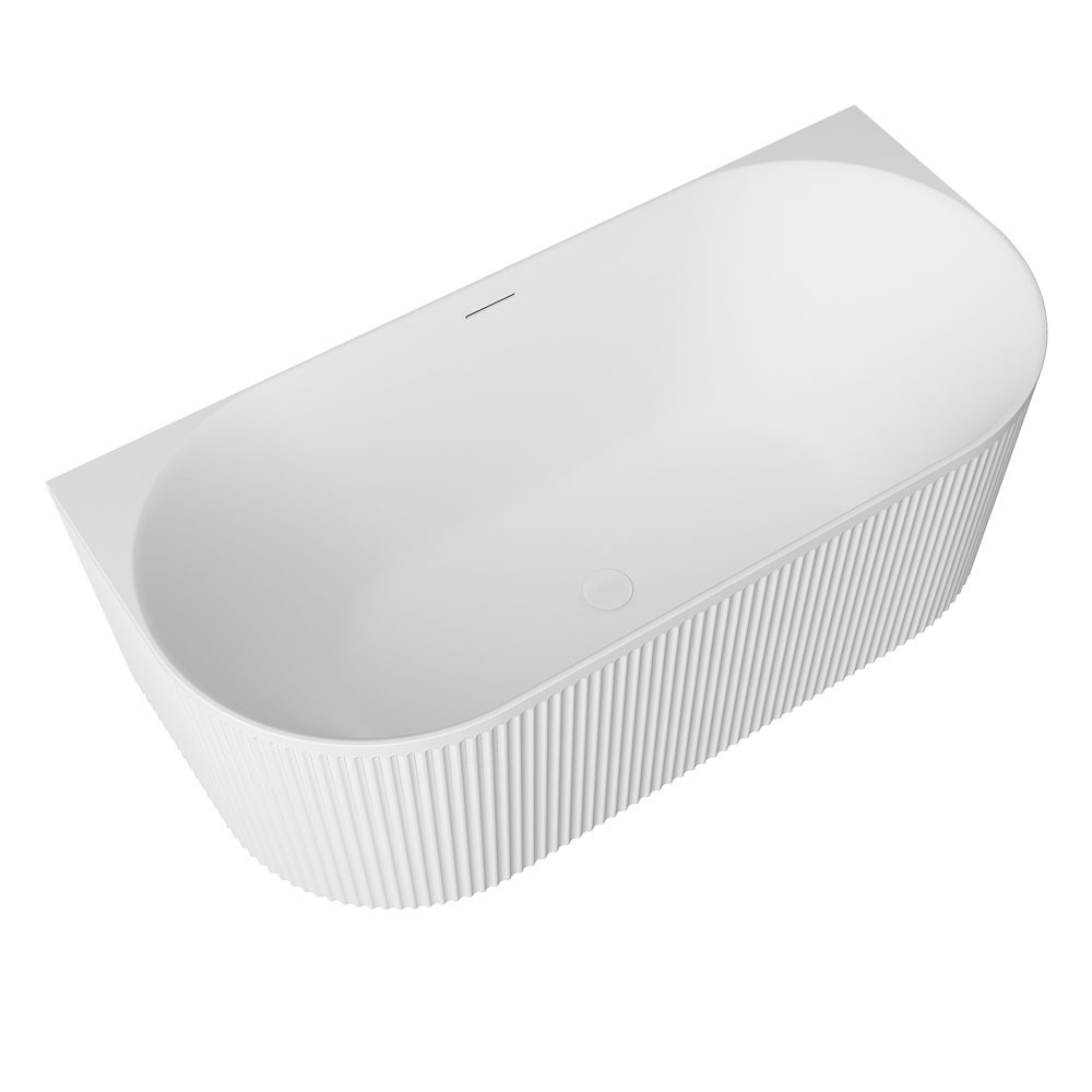 Havana Oval Acrylic Back to Wall Bath with Overflow