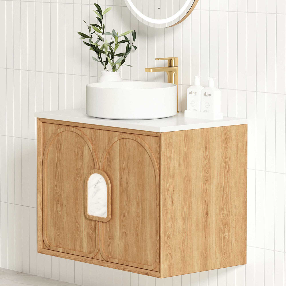 Laguna MKII 600mm Wall Hung Single Vanity with Solid Surface Countertop