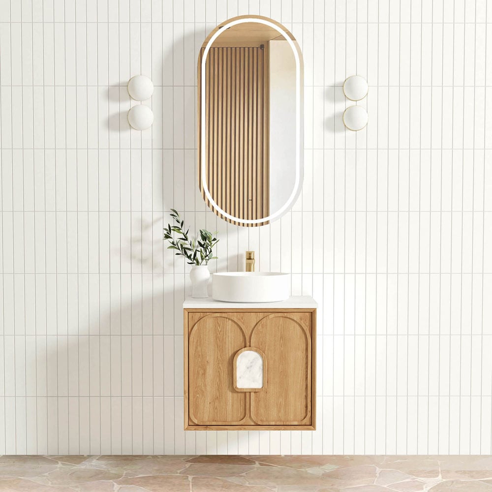 Laguna MKII 600mm Wall Hung Single Vanity with Solid Surface Countertop