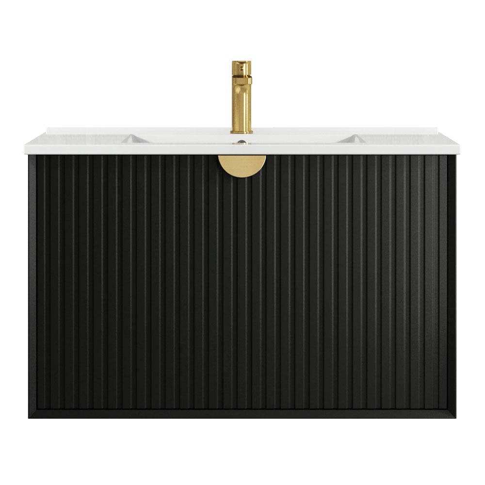 Marlo 900mm Matte Black Wall Hung Single Vanity