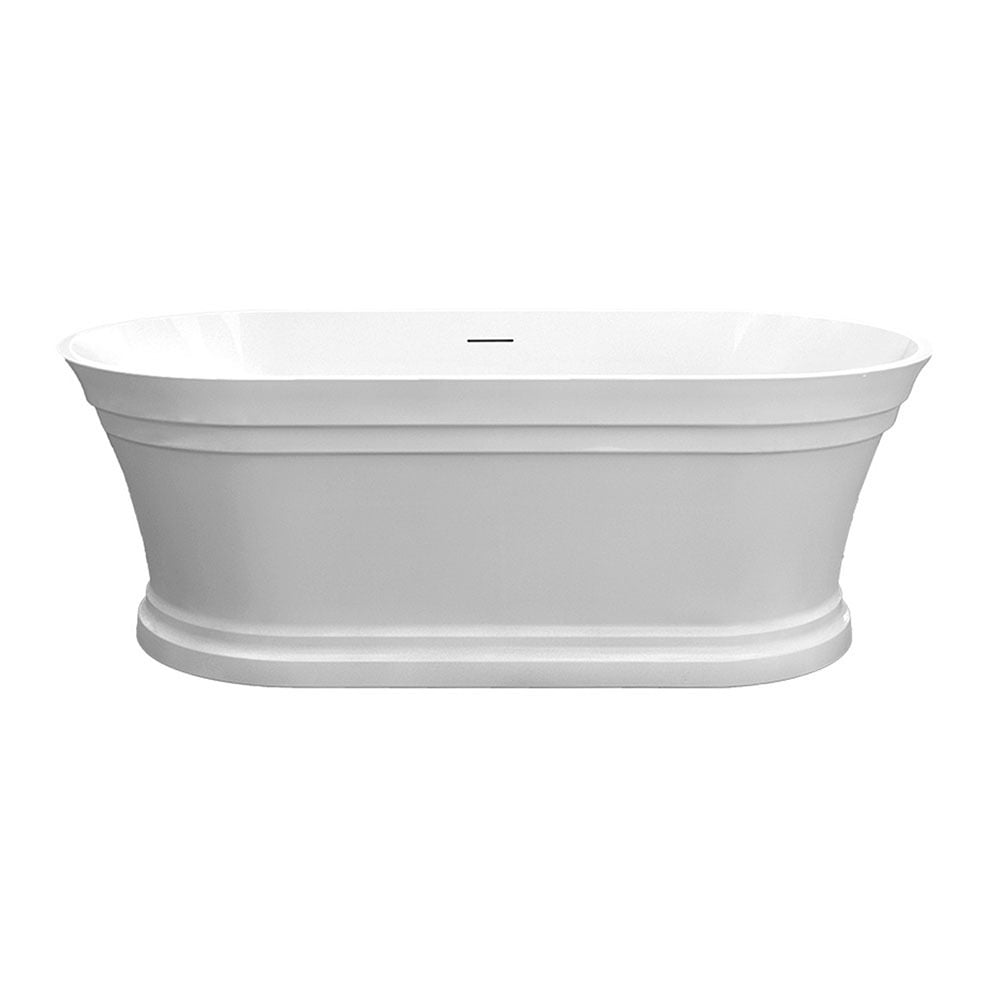 Hampton Gloss White Oval Acrylic Freestanding Bath with Overflow