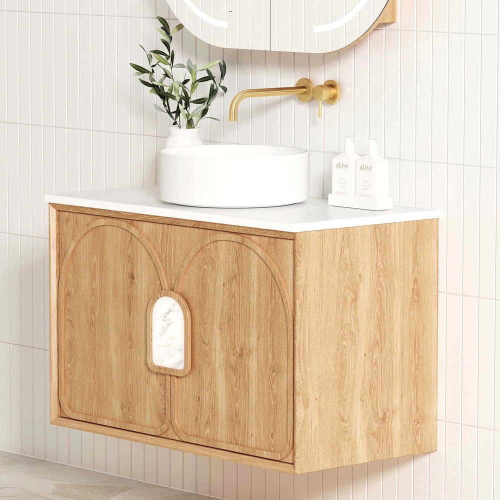 Laguna MKII 900mm Wall Hung Single Vanity with Solid Surface Countertop