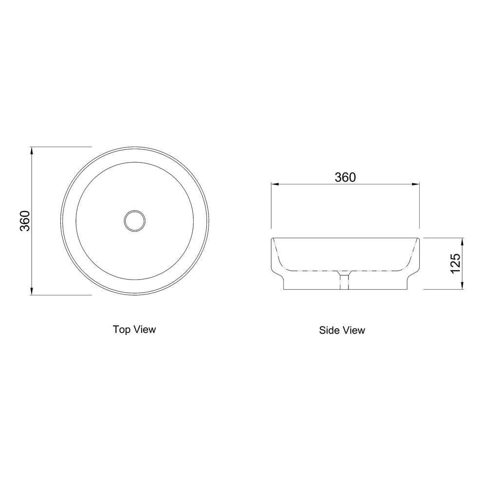Chloe 360mm Round Ceramic Above Counter Basin