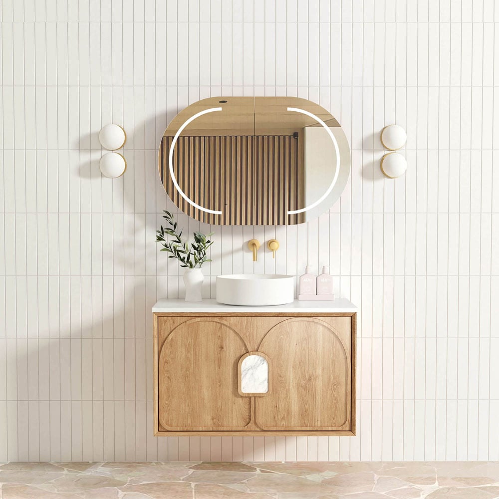 Laguna MKII 900mm Wall Hung Single Vanity with Solid Surface Countertop
