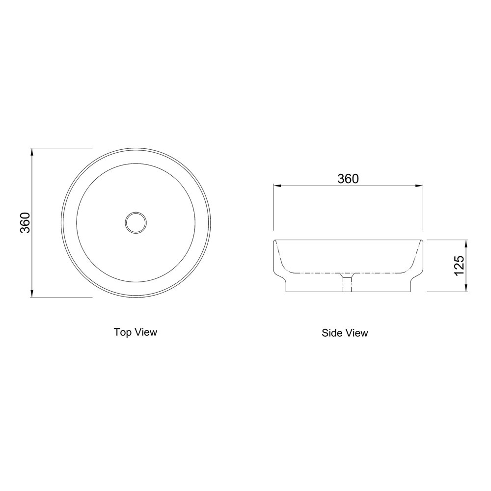 Chloe 360mm Round Ceramic Above Counter Basin