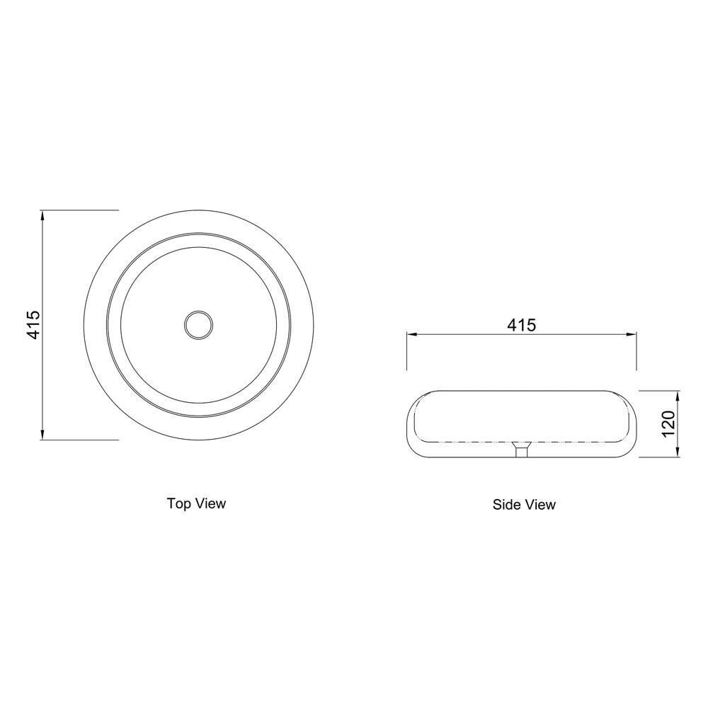Laguna 415mm Round Ceramic Above Counter Basin