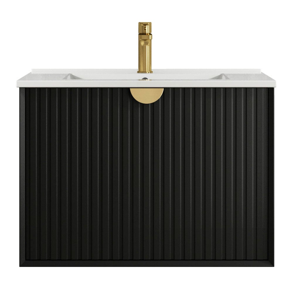 Marlo 750mm Matte Black Wall Hung Single Vanity