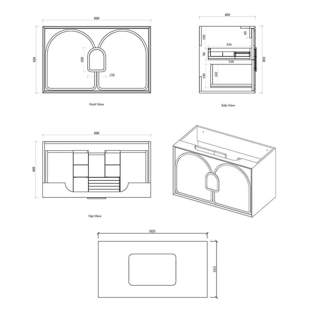 Laguna MKII 900mm Wall Hung Single Vanity with Basin