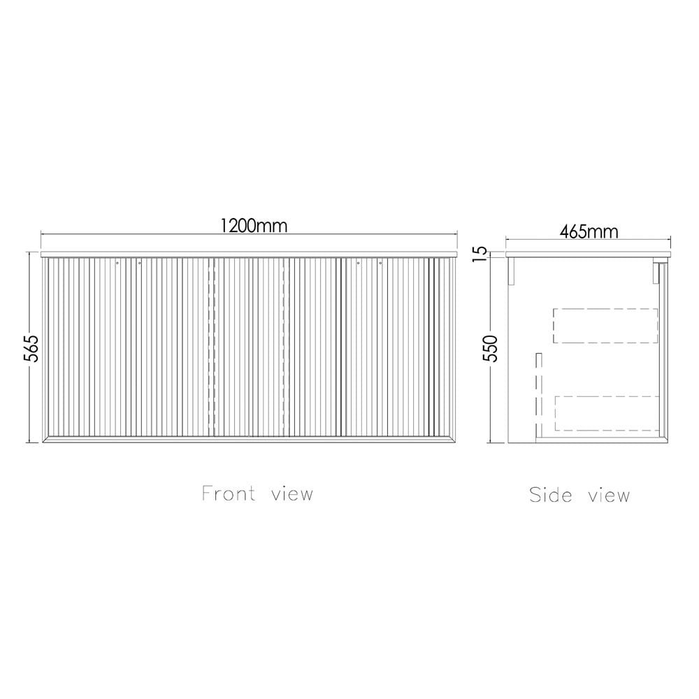 Marlo 1200mm Matte Black Wall Hung Double Vanity
