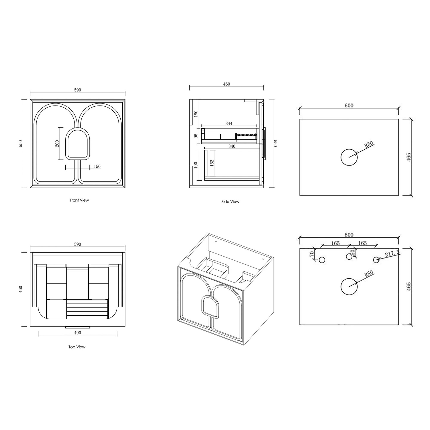 Laguna MKII 600mm Wall Hung Single Vanity