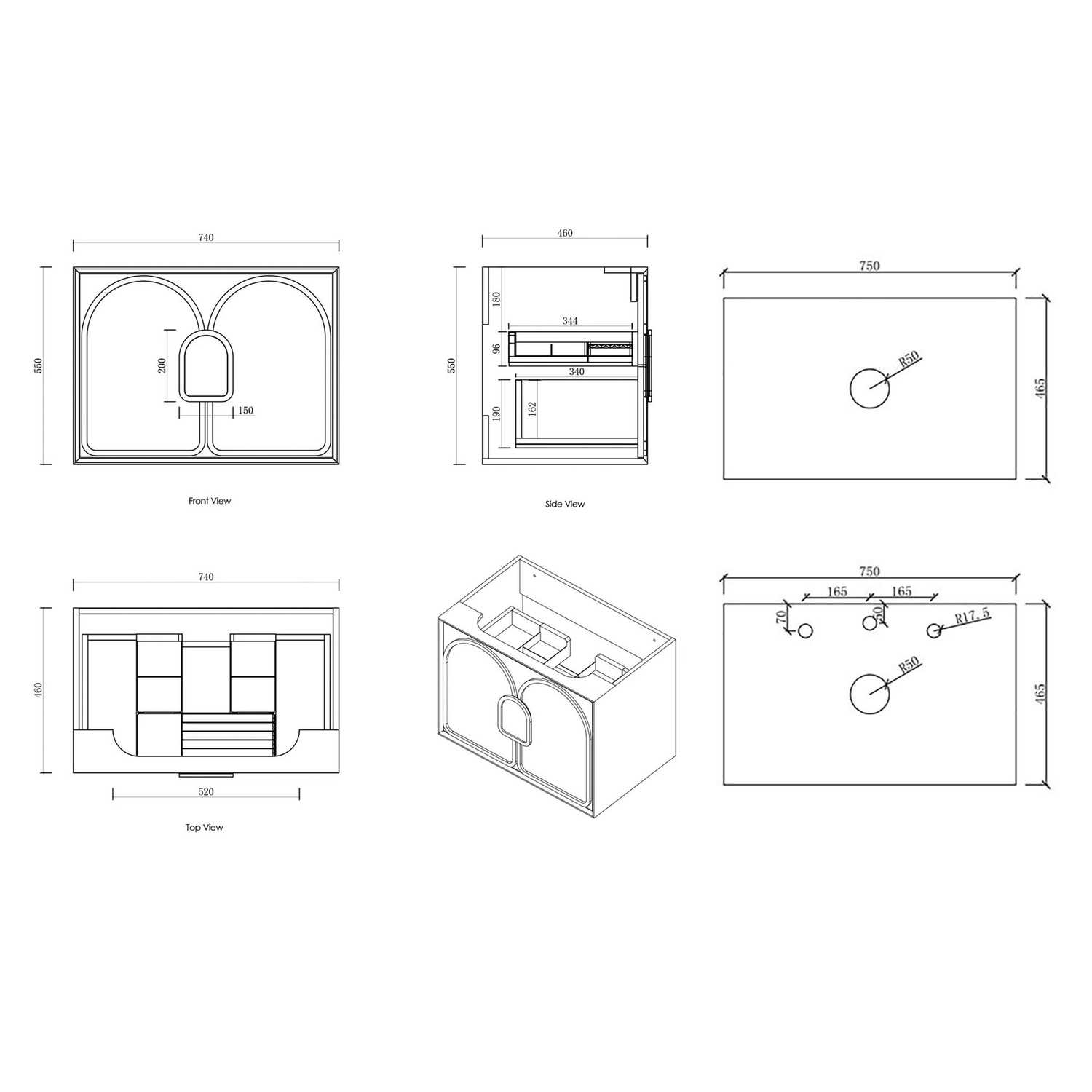 Laguna MKII 750mm Wall Hung Single Vanity
