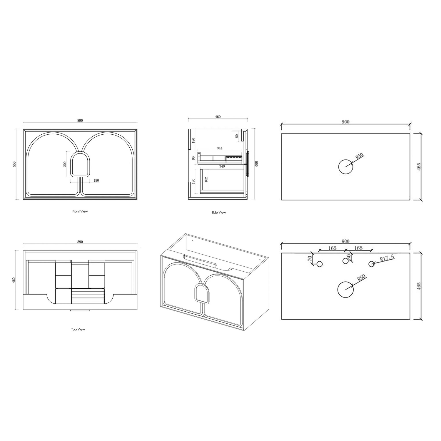 Laguna MKII 900mm Wall Hung Single Vanity