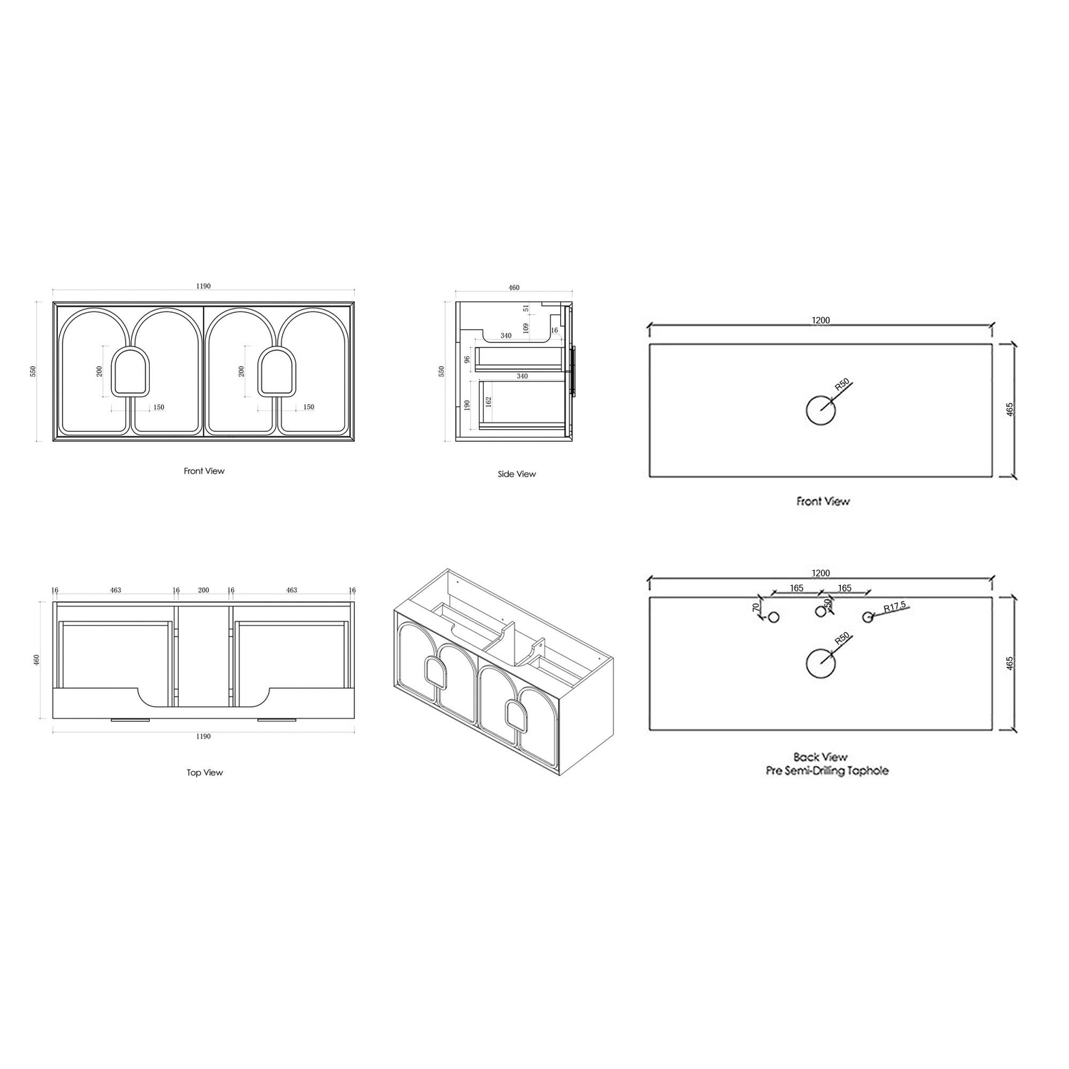 Laguna MKII 1200mm Wall Hung Single Vanity