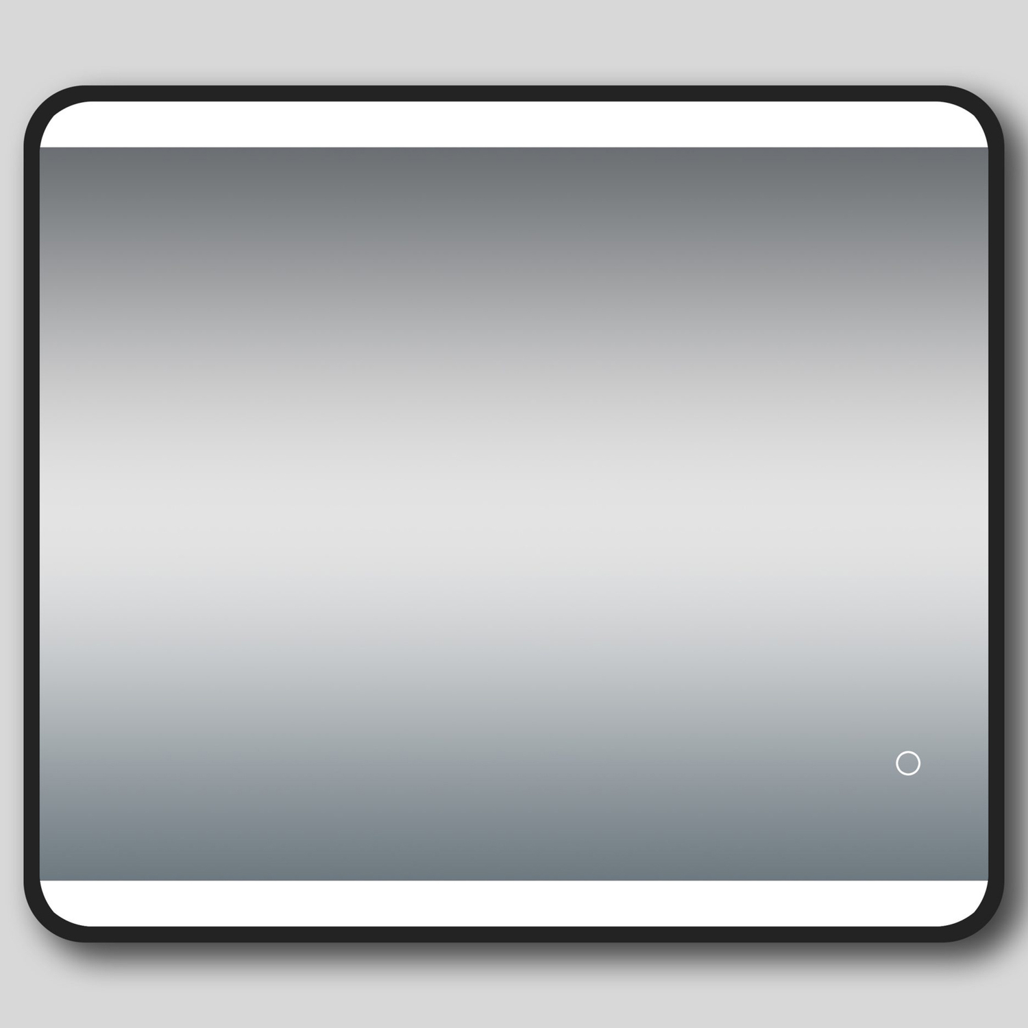 Black Curved Rectangular Aluminium LED Mirror