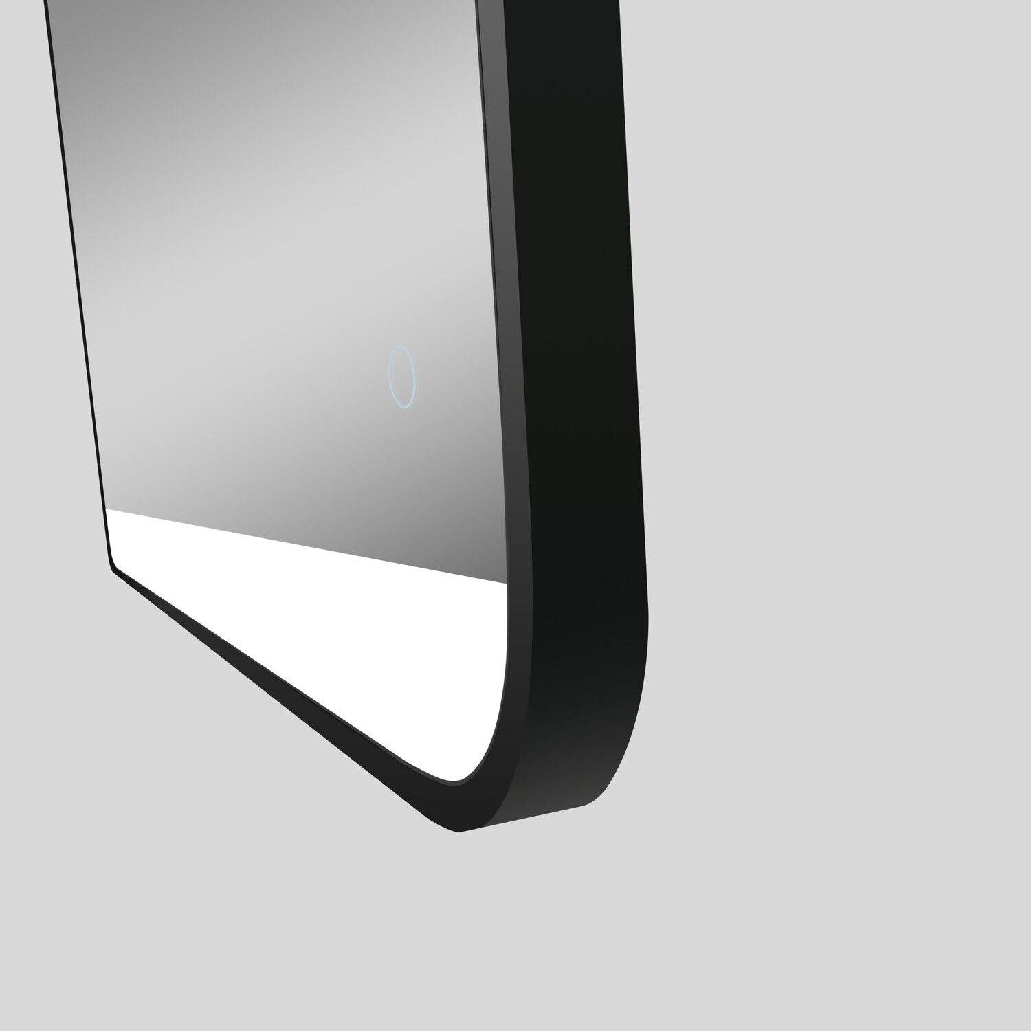 Black Curved Rectangular Aluminium LED Mirror